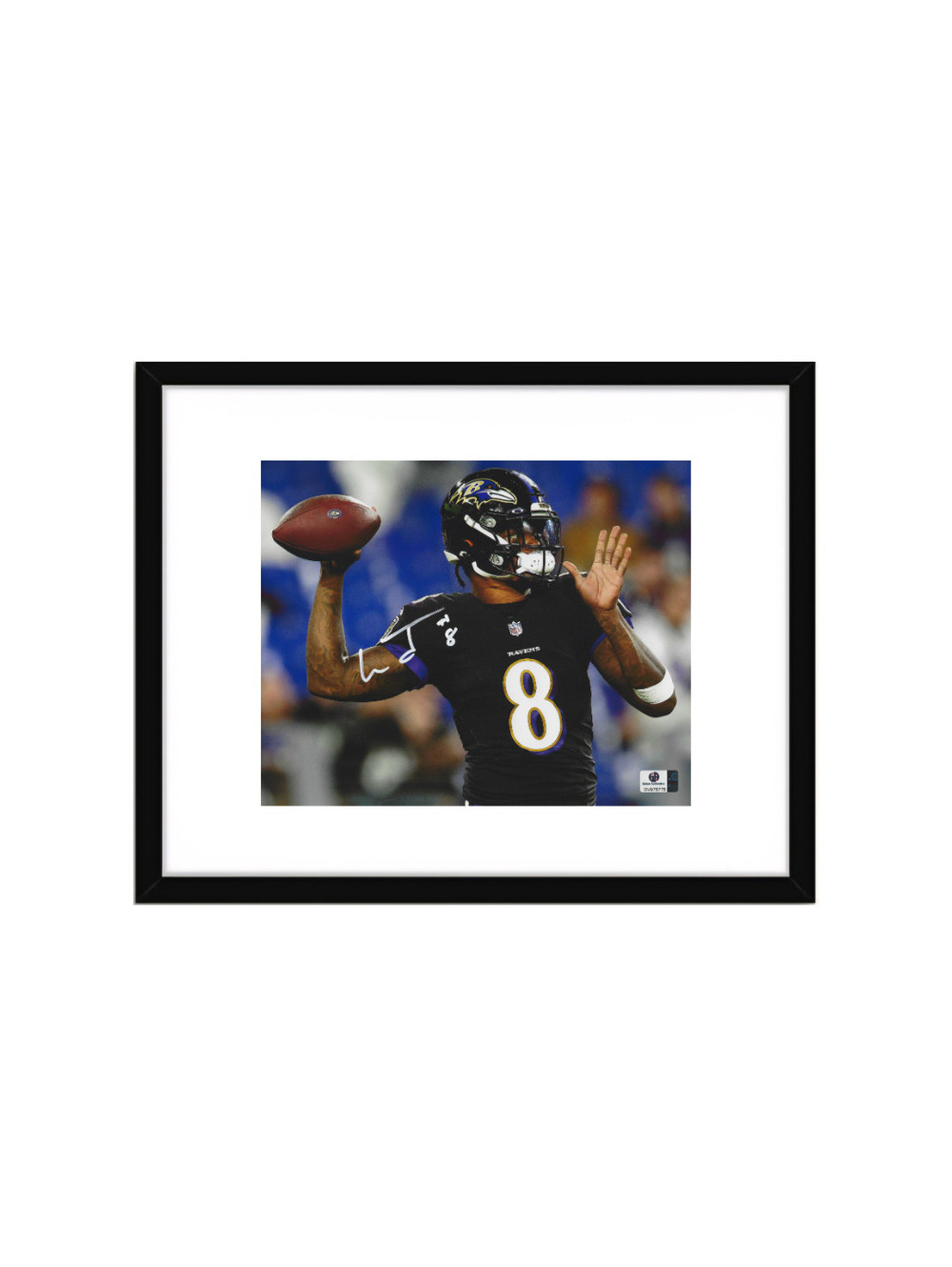 Lamar Jackson Ravens Autographed 8x10 Photo coa W/Frame
